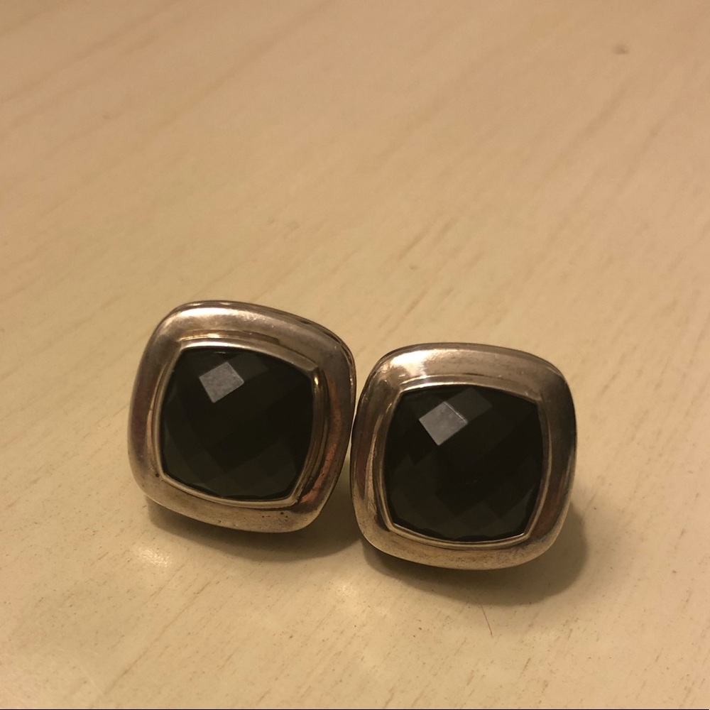 David Yurman 10mm Albion Blk Onyx Earrings